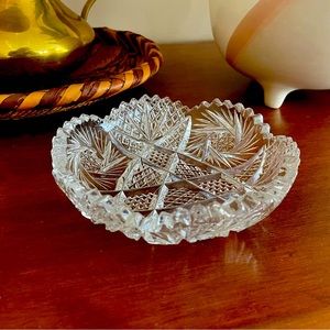 Vintage crystal pinwheel candy bowl